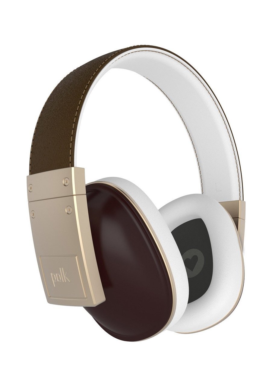 Polk Audio Buckle Brown Headphones with 3-Button Control and Microphone