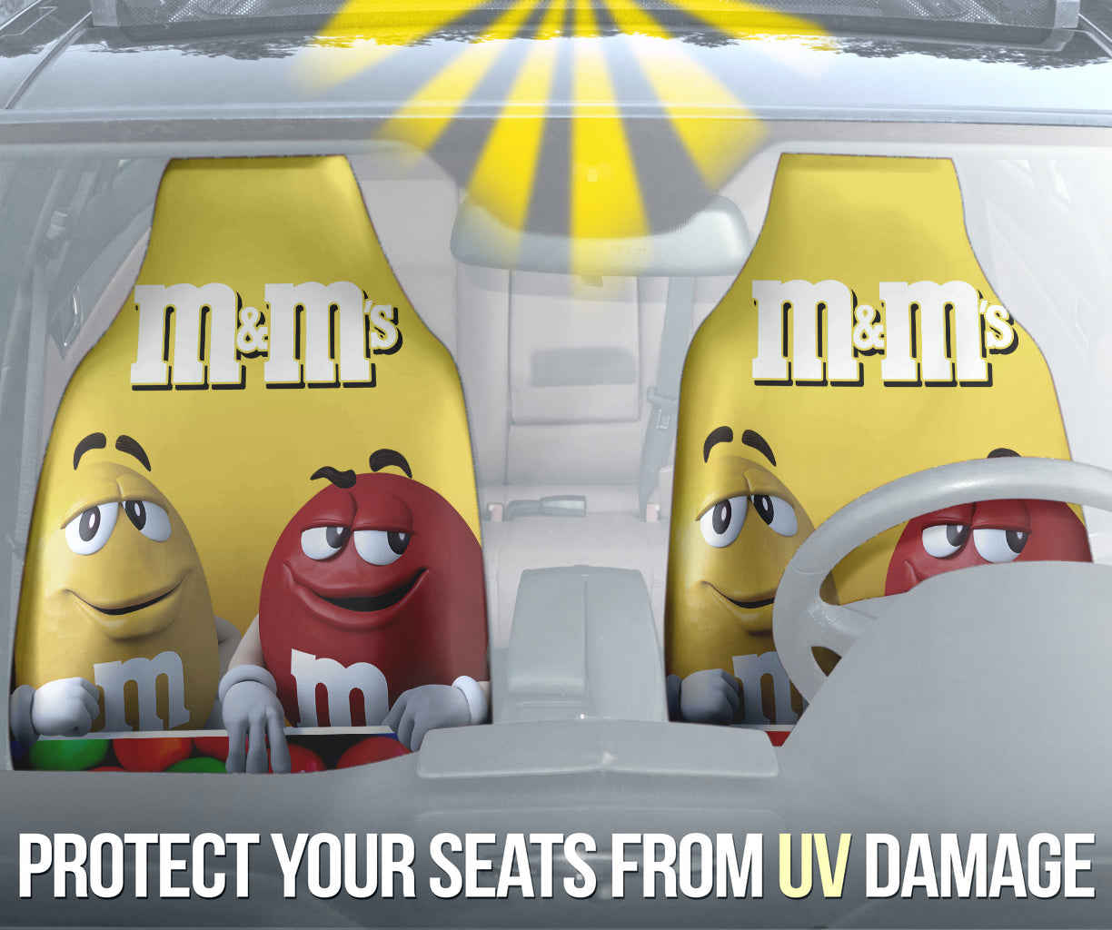 M&M Chocolate Fantasy Car Seat Covers - Premium Custom Fit for Cars & SUVs