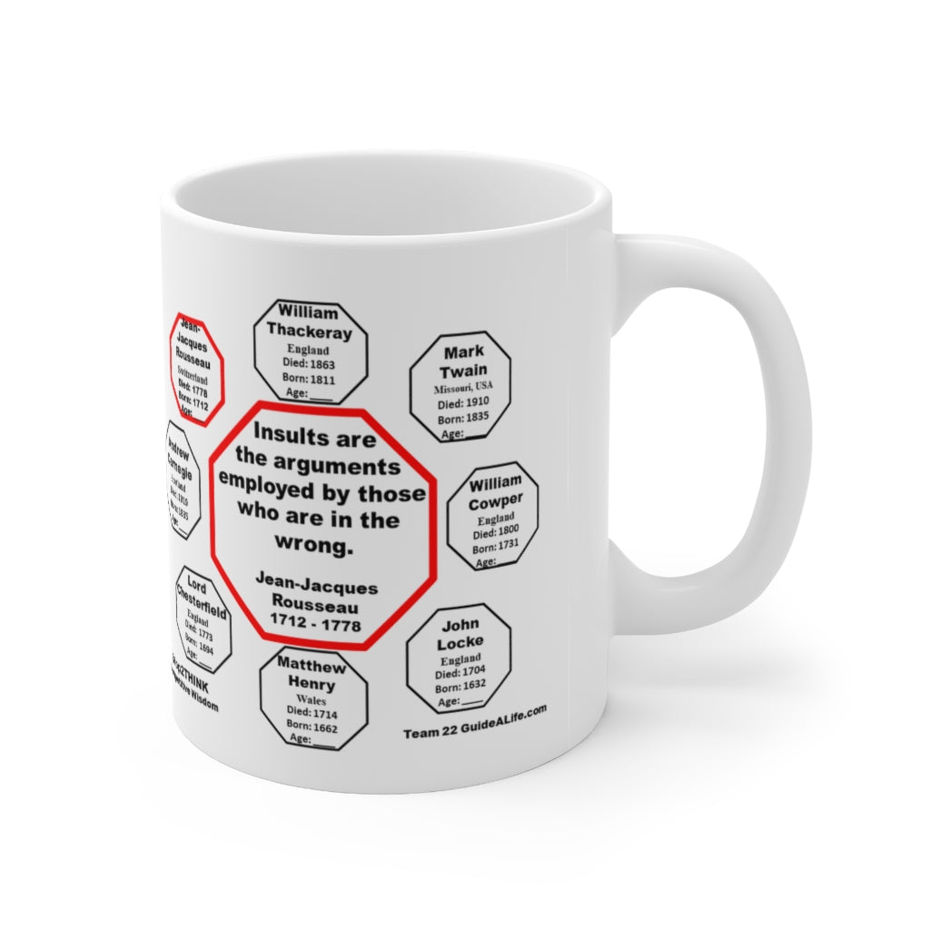 Jean-Jacques Rousseau Quote Mug - 11oz Ceramic Cup