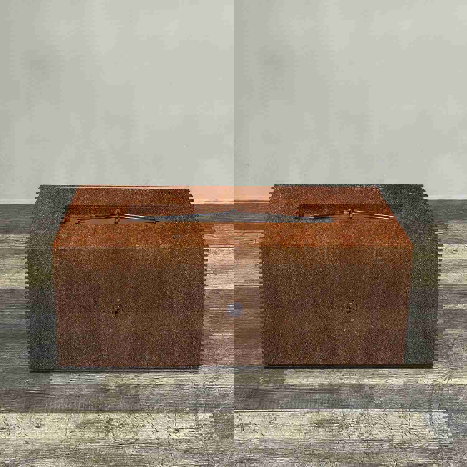 Starfire Designs Metal Gravity 48 x 24 Linear Corten Steel Gas Fire Pit with Propane Tank Access Door