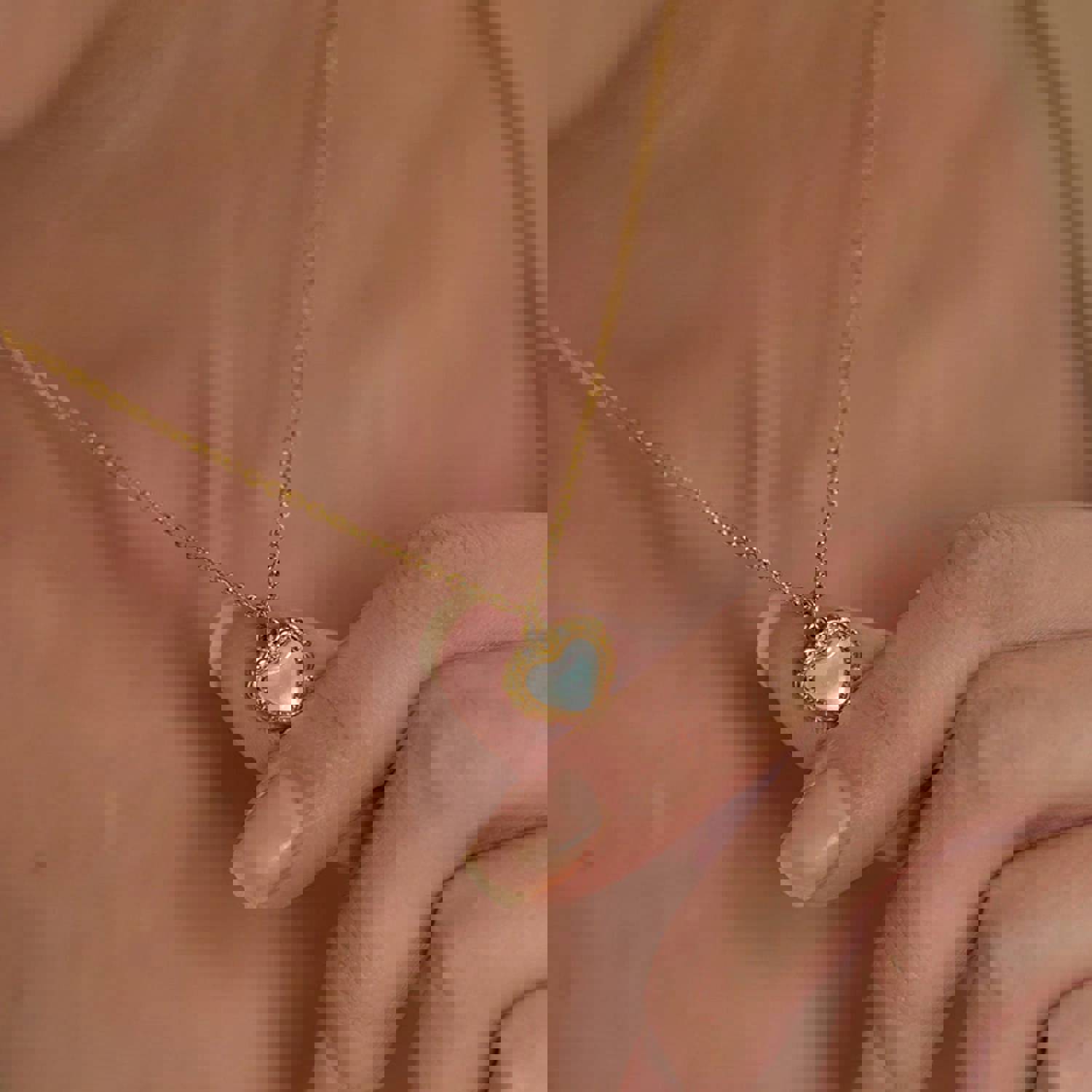 Evelyn Ornate Heart Necklace