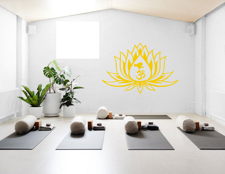 Lotus Flower Yoga Wall Sticker Decal Stencil Silhouette ST149 - 3 Sizes & Multiple Colors