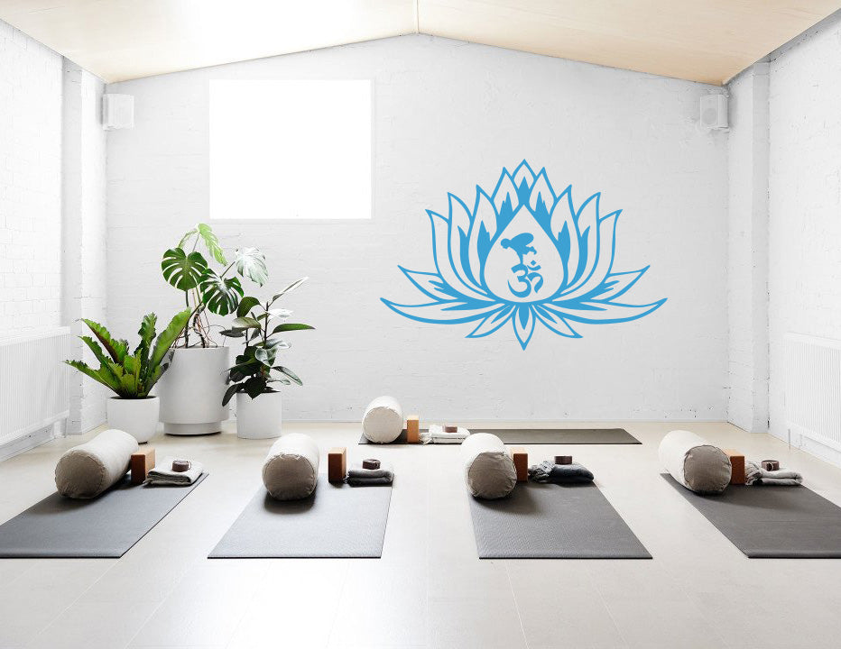 Lotus Flower Yoga Wall Sticker Decal Stencil Silhouette ST149 - 3 Sizes & Multiple Colors