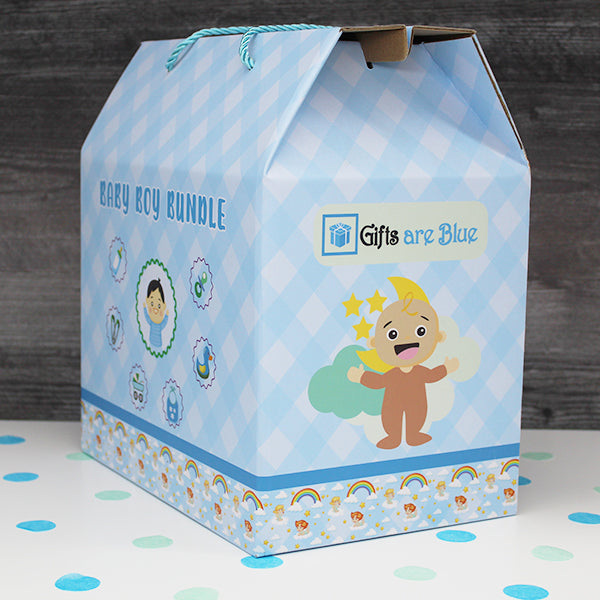 Blue Baby Boy Bundle Gift Set with Essentials, Toys & Accessories for 1st Year (12 Items)