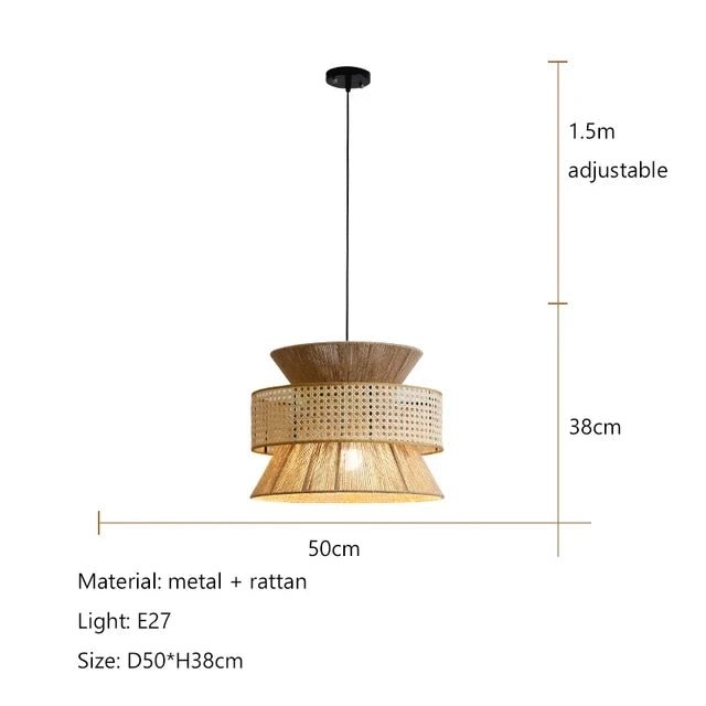 Modern Japanese Style Hemp Rope Pendant Light for Kitchen, Hotel, and Restaurant