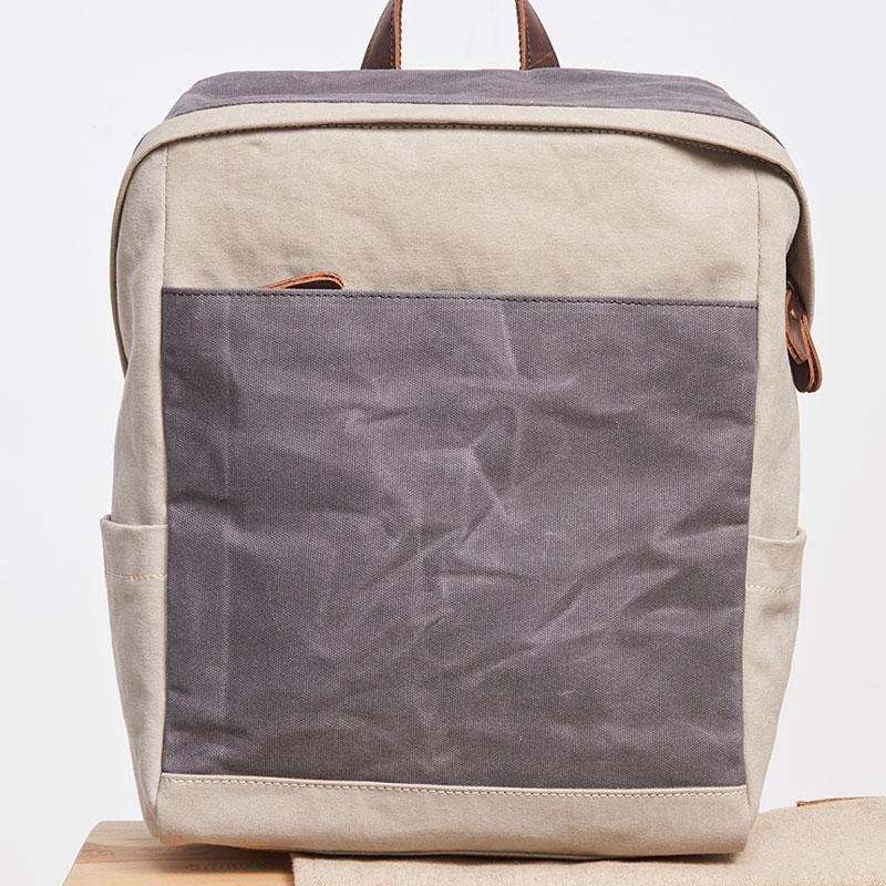 Canvas Gray Mens Cool Backpack - Durable Travel & School Bag