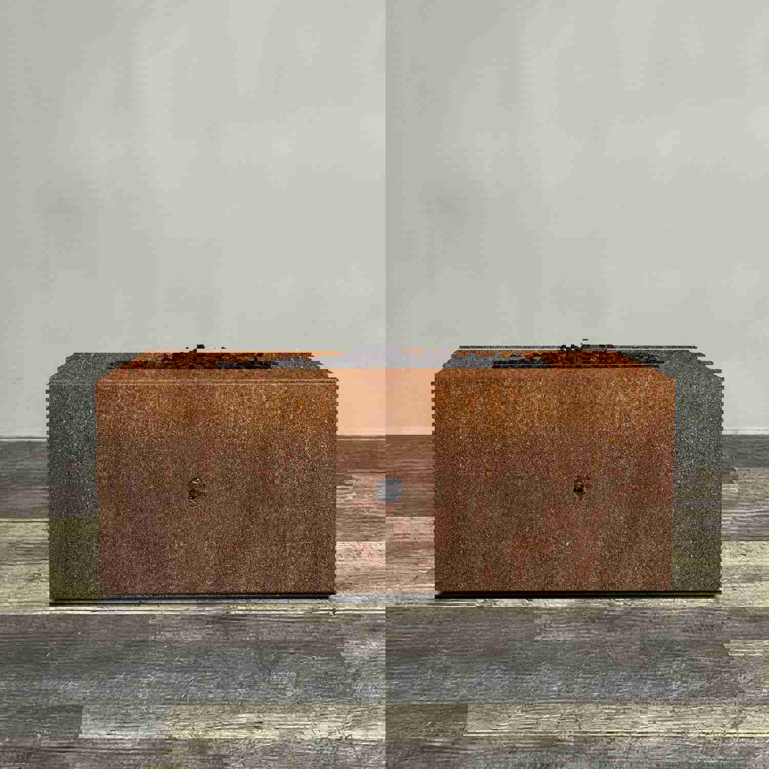 Starfire Designs Metal Gravity 48 x 24 Linear Corten Steel Gas Fire Pit with Propane Tank Access Door