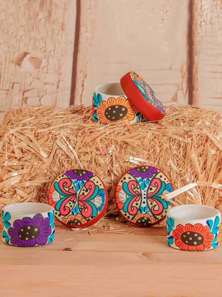 Hand-Painted Mexican Ceramic Jewelry Box - Unique Art Piece
