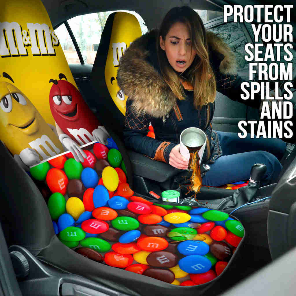 M&M Chocolate Fantasy Car Seat Covers - Premium Custom Fit for Cars & SUVs