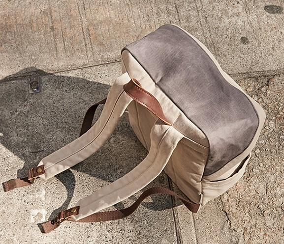 Canvas Gray Mens Cool Backpack - Durable Travel & School Bag