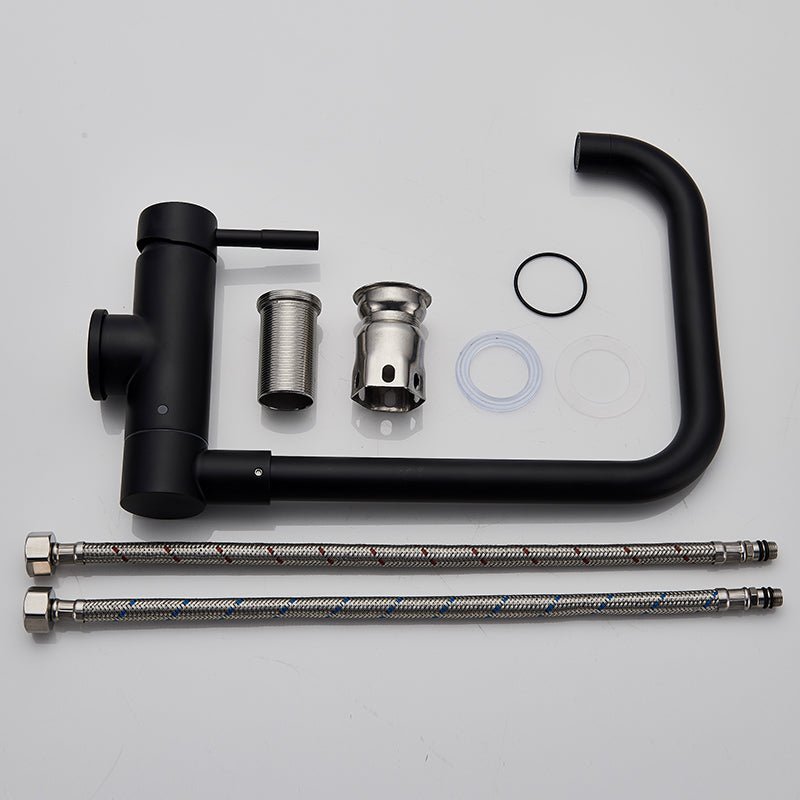 MIRODEMI® Black/Gold/Brushed Nickel Kitchen Rotating Faucet Mixer Single Handle