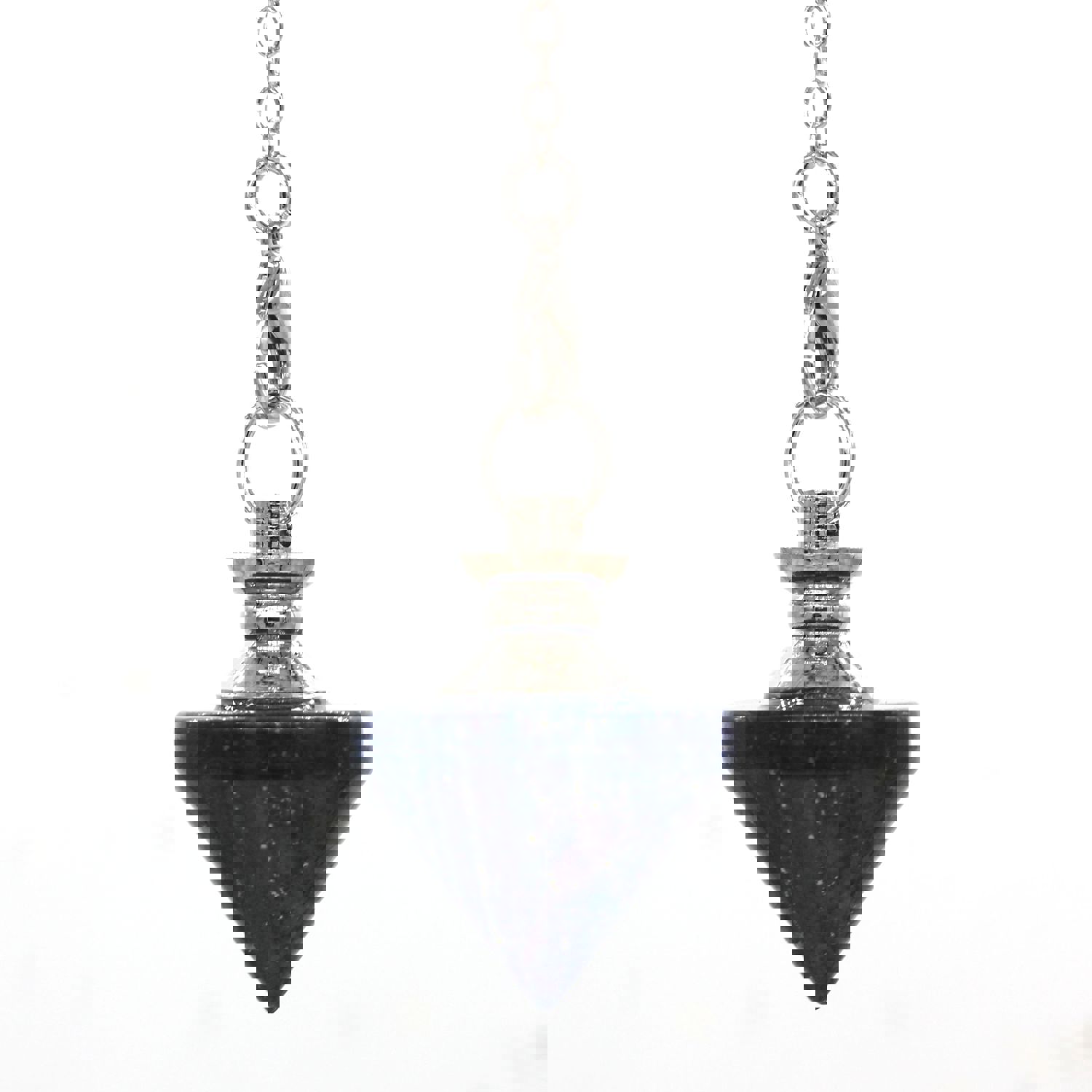 Natural Gnergy Gemstone Silver Plated Healing Crystal Quartz Reiki Stones Cone Lapis Lazuli Pendulum for Dowsing Pendant Jewelry