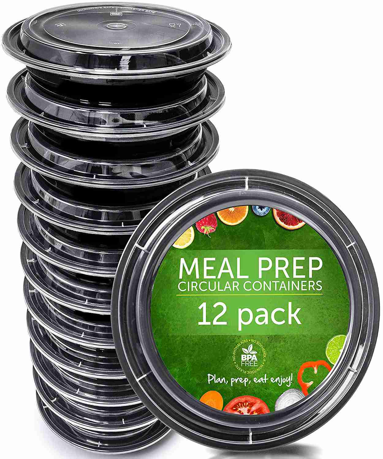 Round Meal Prep Containers Set - 12pk BPA-Free Food Storage Containers