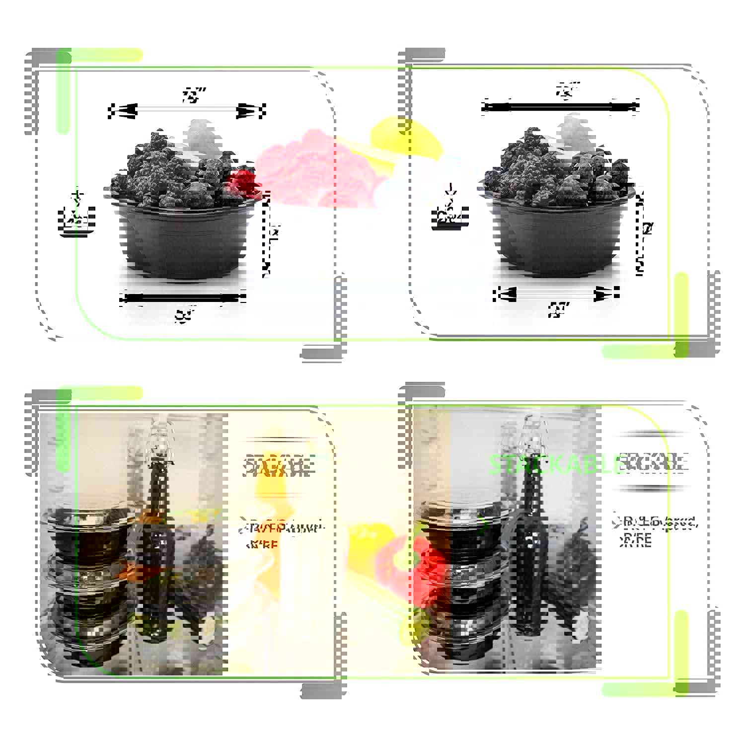 Round Meal Prep Containers Set - 12pk BPA-Free Food Storage Containers