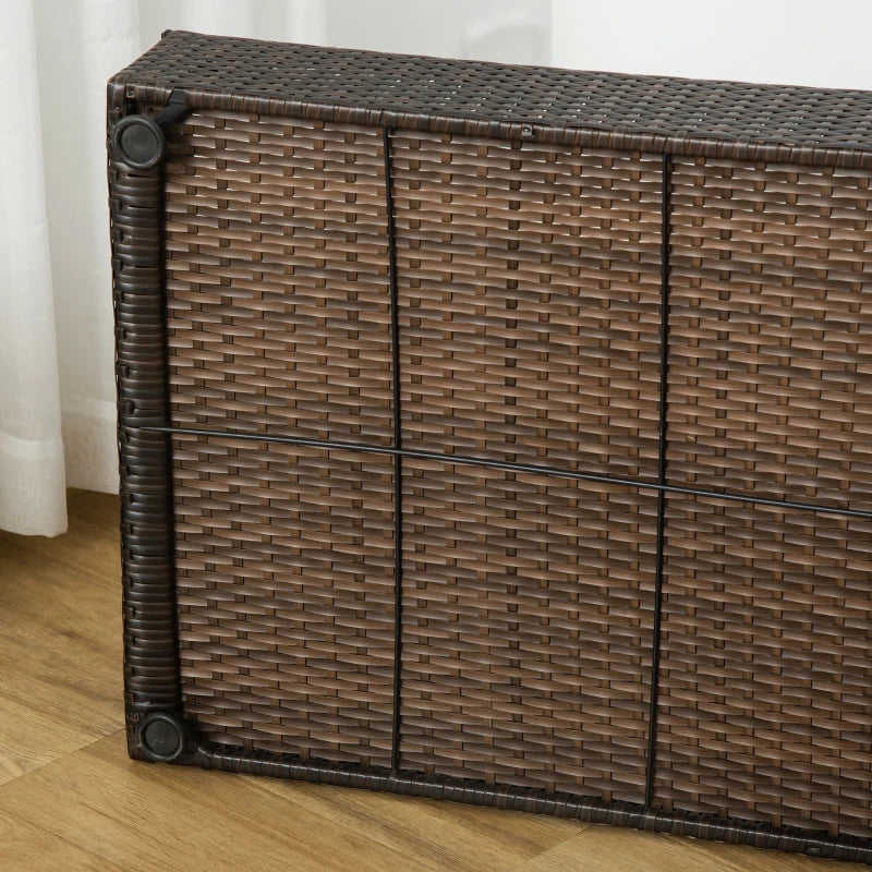 PawHut Rattan Dog Bed with Foldable Canopy for Small/Medium Pets