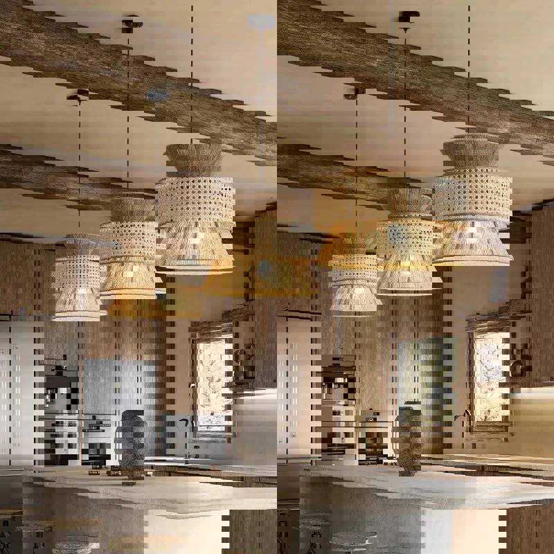 Modern Japanese Style Hemp Rope Pendant Light for Kitchen, Hotel, and Restaurant