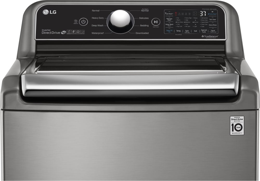 LG 27 in. 4.8 cu. ft. Mega Capacity Top Load Washer with SmartThinQ Technology and 7.3 Cu.Ft. Gas Dryer