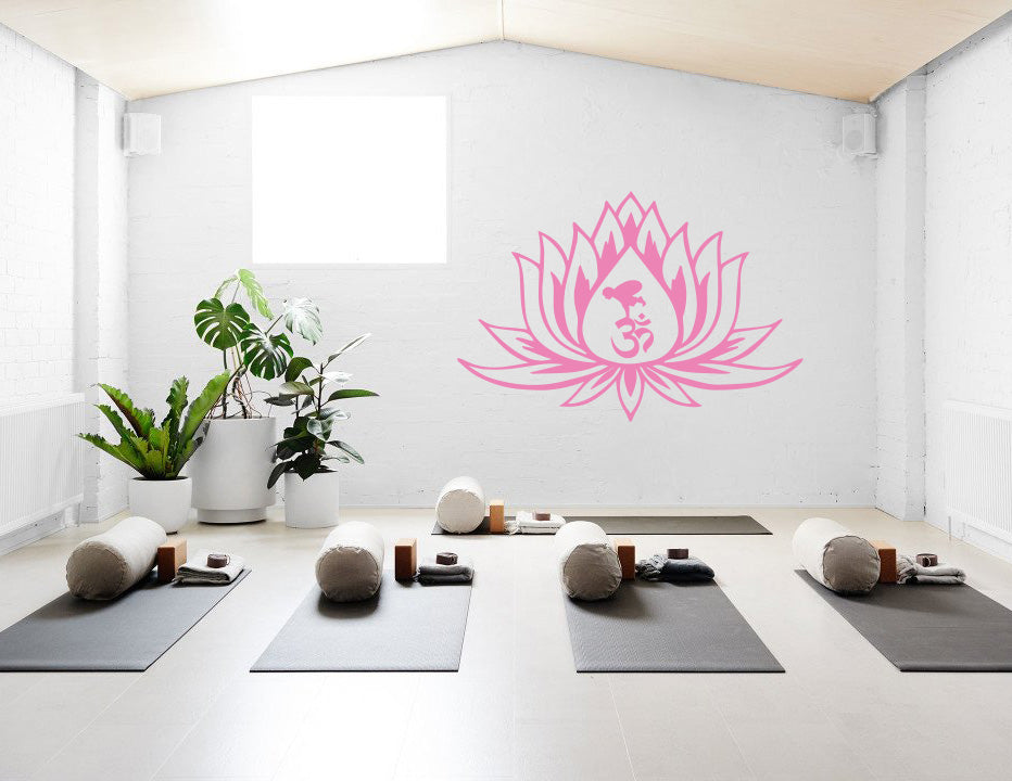Lotus Flower Yoga Wall Sticker Decal Stencil Silhouette ST149 - 3 Sizes & Multiple Colors