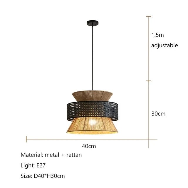Modern Japanese Style Hemp Rope Pendant Light for Kitchen, Hotel, and Restaurant