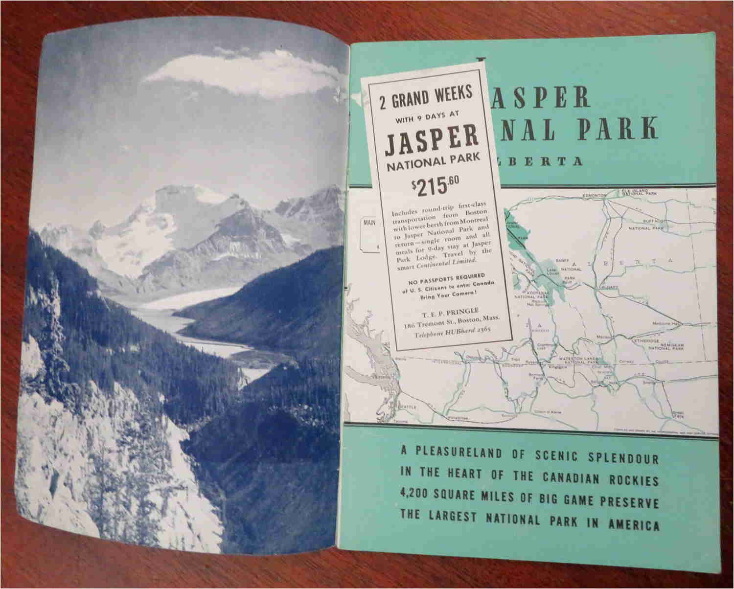 Vintage 1940 Canadian Rockies Jasper National Park Illustrated Tourist Book