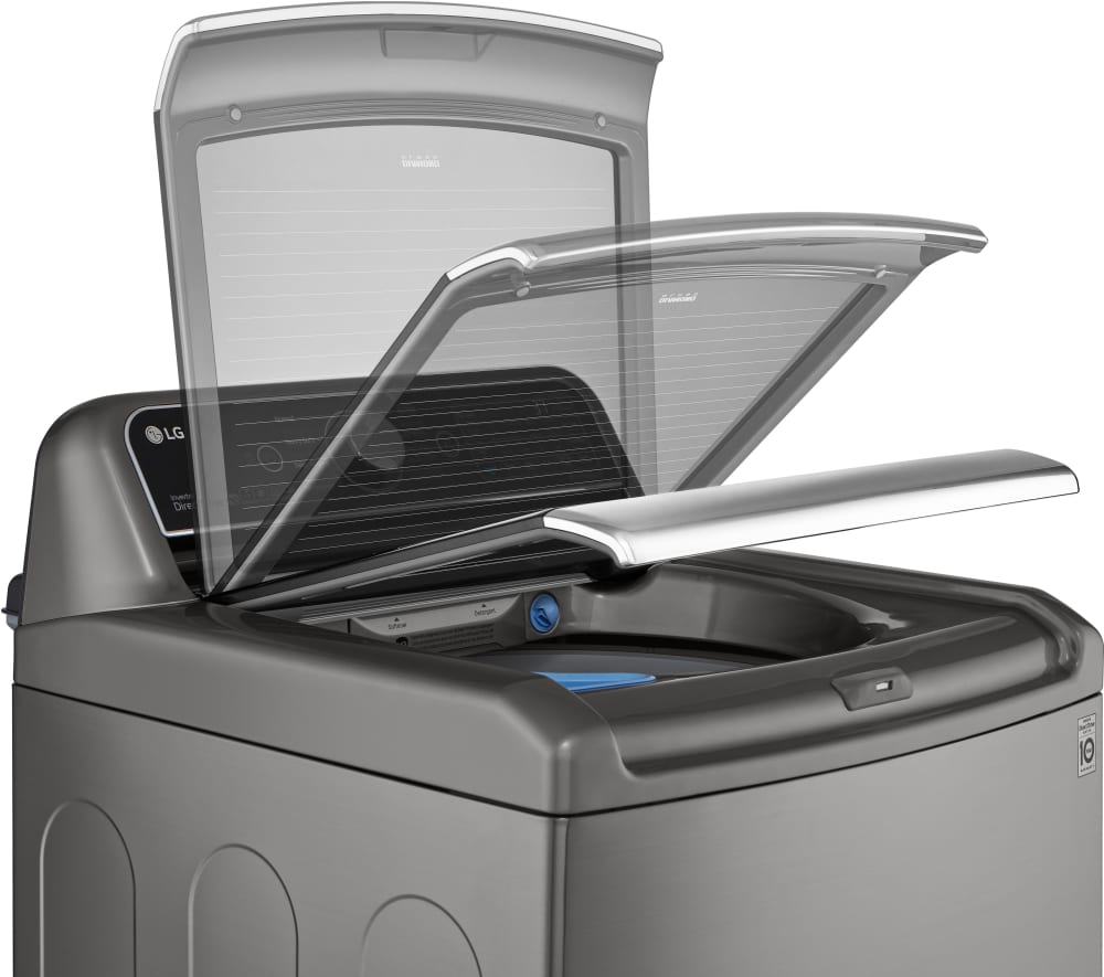 LG 27 in. 4.8 cu. ft. Mega Capacity Top Load Washer with SmartThinQ Technology and 7.3 Cu.Ft. Gas Dryer