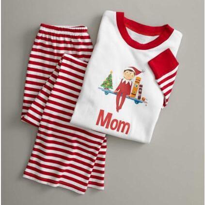 Christmas Elf Print Family Pajamas - Long Sleeve Parent-Child Sleepwear