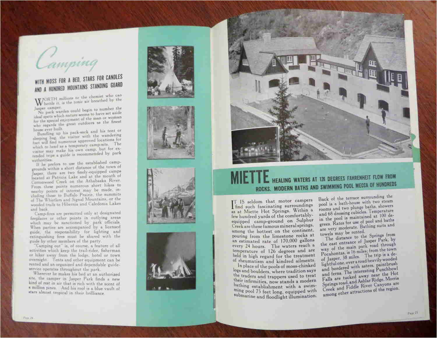 Vintage 1940 Canadian Rockies Jasper National Park Illustrated Tourist Book