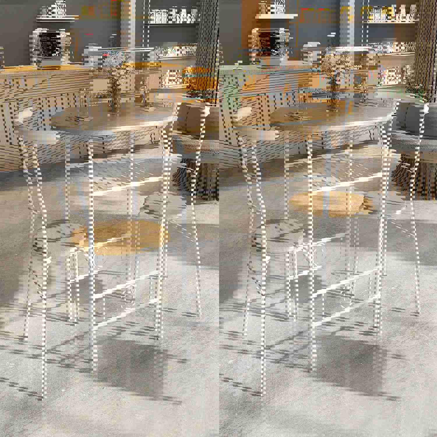 Space Saving Round Bistro Table Set with Wooden Chairs for Small Spaces