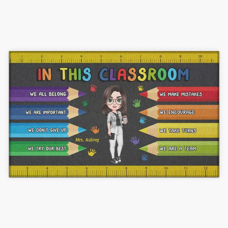 Personalized Custom Doormat - Teachers Day, Birthday Gift For Teacher - In This Class