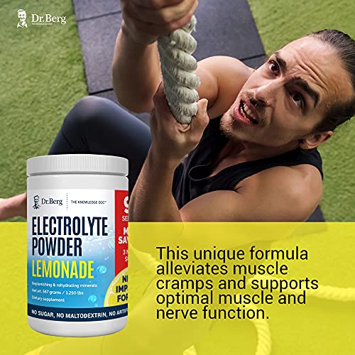 Dr. Berg's Electrolyte Powder, Lemonade PLUS - Keto Friendly Hydration Drink Mix