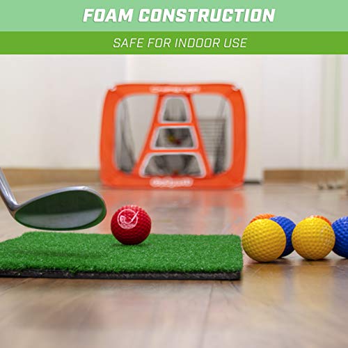 GoSports Foam Golf Practice Balls - 16 Pack with Storage Tote | Realistic Feel for Indoor & Outdoor Training