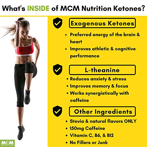 Exogenous Ketones Powder and BHB (Lemon) - Fast Acting Ketosis Drink Mix by MCM Nutrition