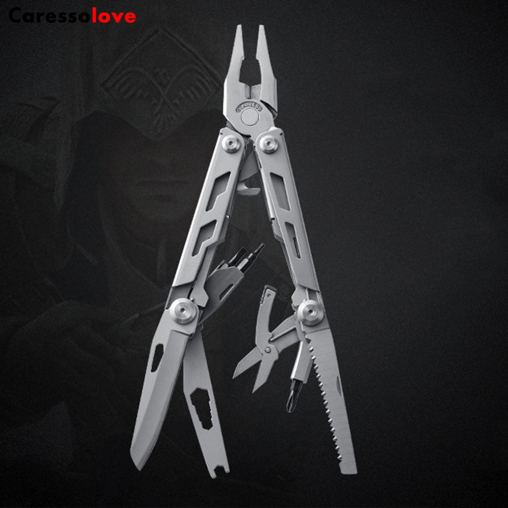 Caressolove EDC Outdoor Survival Gear Multi Tool Pliers, 14-In-1 Stainless Steel Multitool Tactical Knives For Men