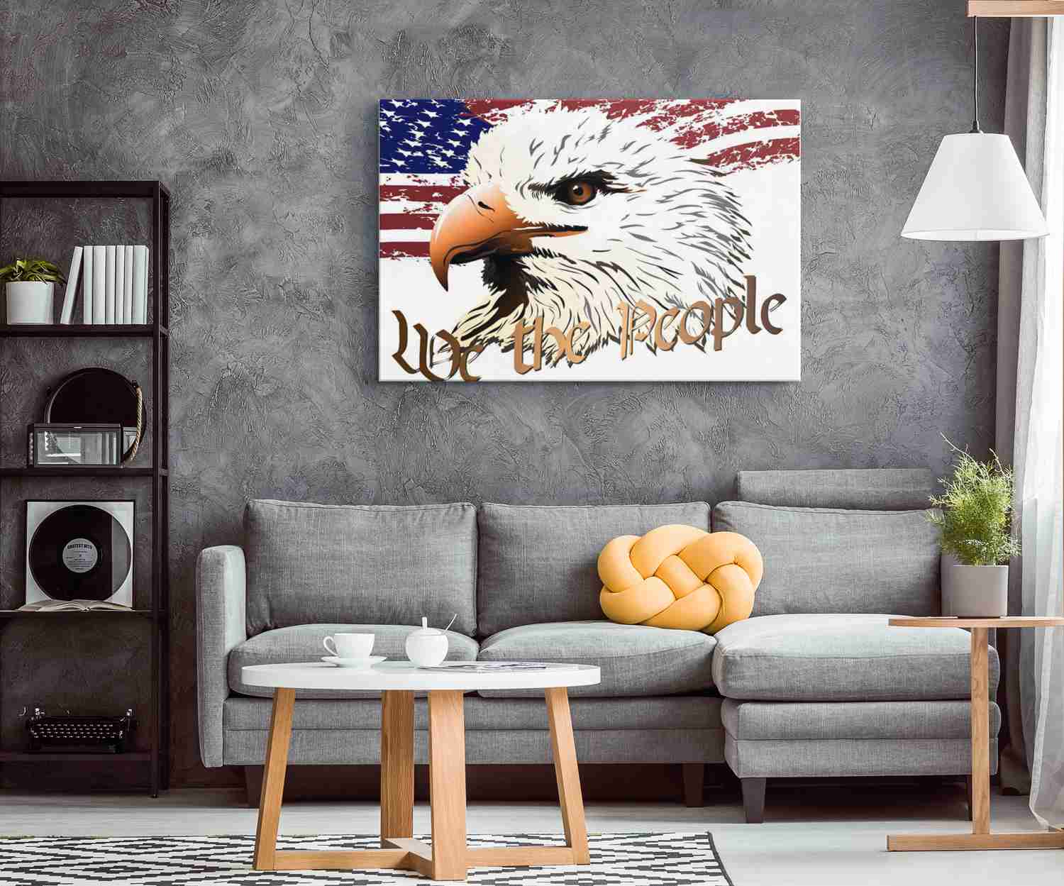 WE THE PEOPLE EAGLE N FLAG - CANVAS ART