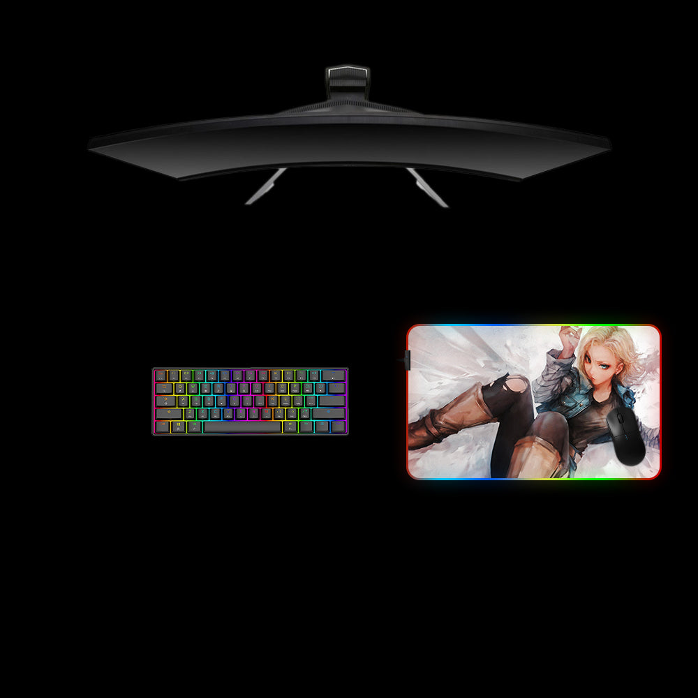 Dragon Ball C-18 RGB Gaming Mouse Pad with LED Strip