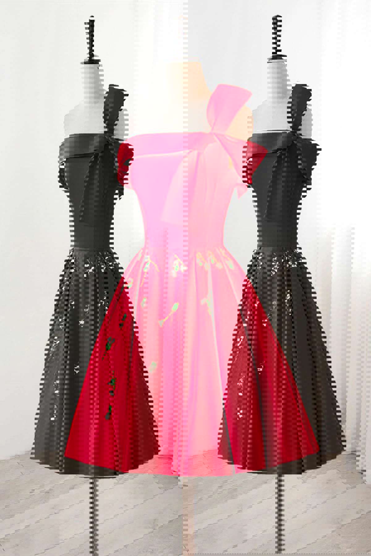 Off the Shoulder Short Burgundy Prom Dresses, Short Wine Red Formal Homecoming Dresses