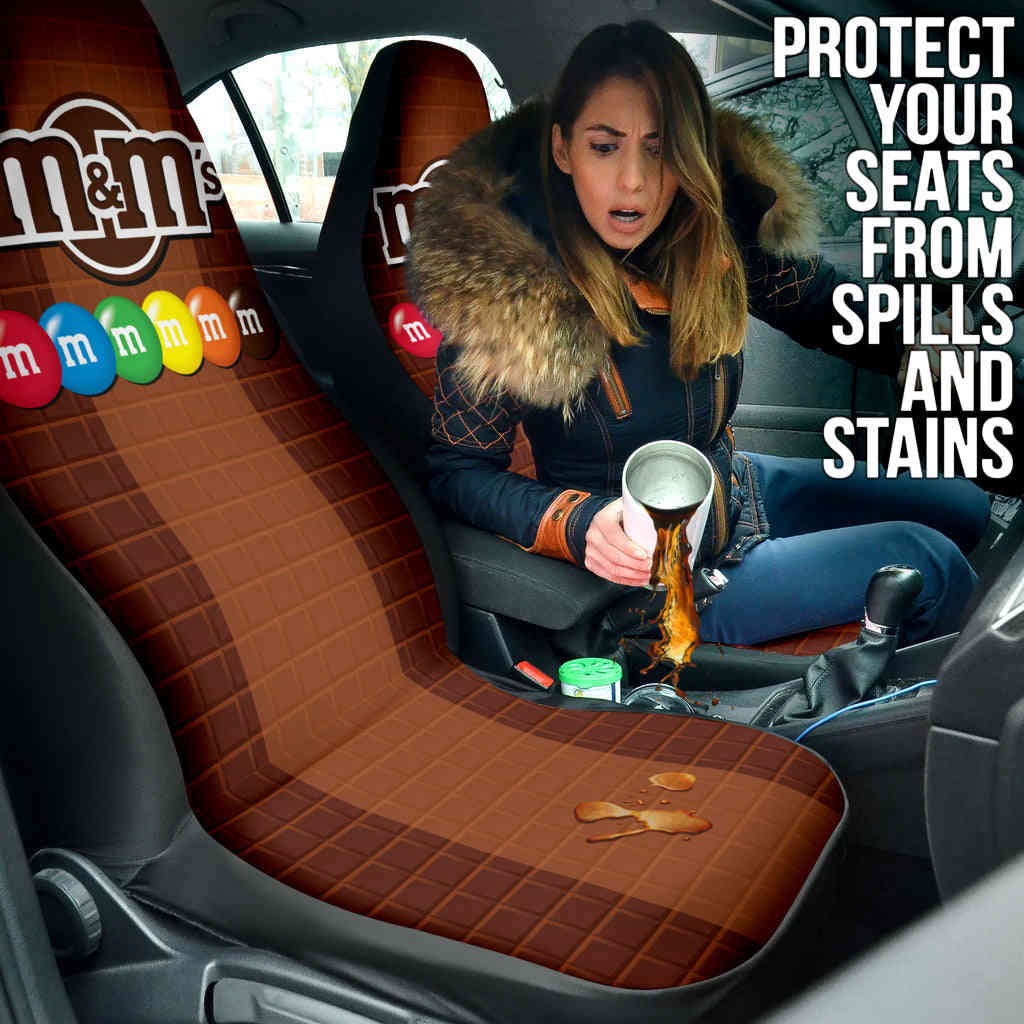 M&M Chocolate Logo Car Seat Covers - Premium Custom-Made Car Accessories