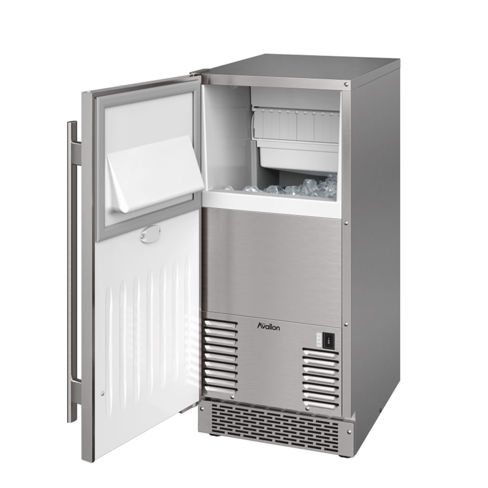 Avallon AIMG151PSSOLH 15" Wide 26 Lbs. Capacity Stainless Steel Ice Maker