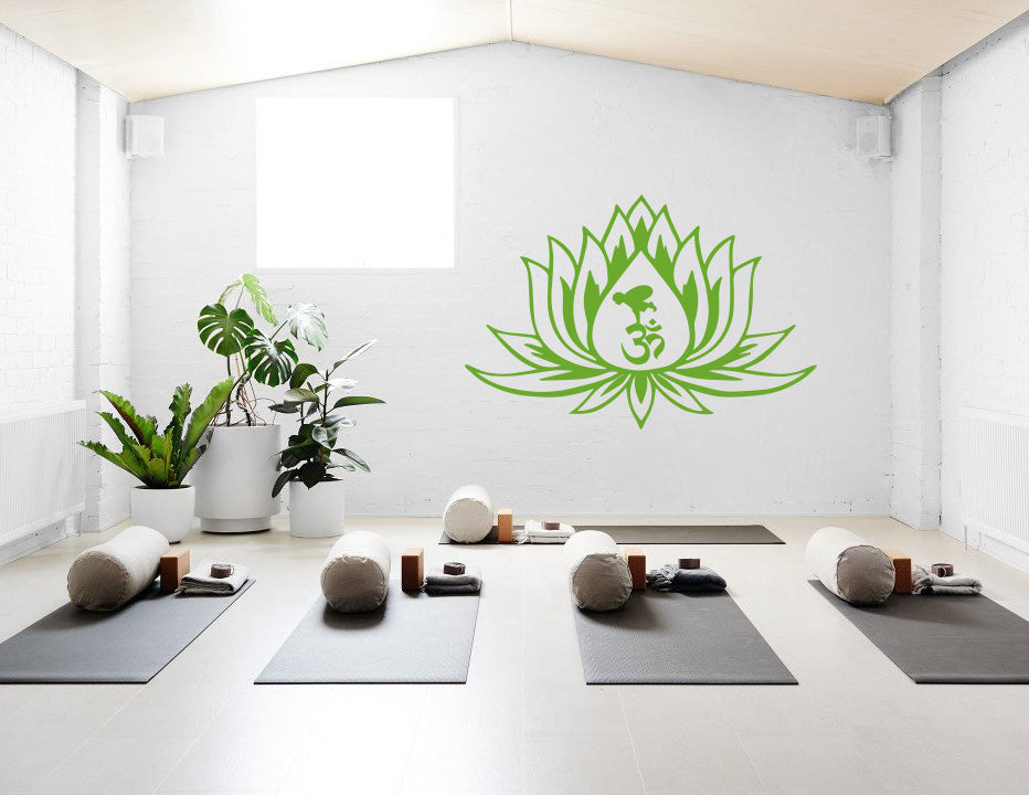 Lotus Flower Yoga Wall Sticker Decal Stencil Silhouette ST149 - 3 Sizes & Multiple Colors