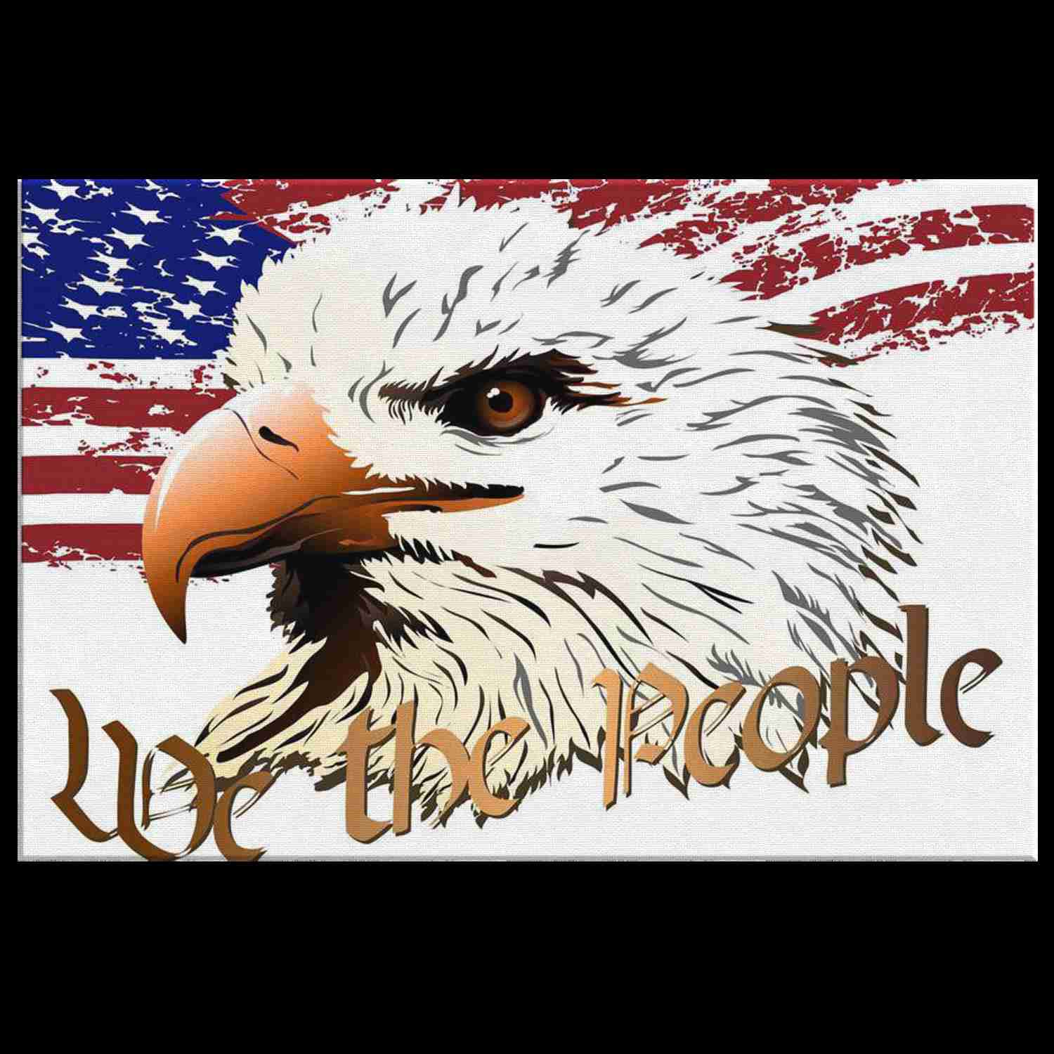 WE THE PEOPLE EAGLE N FLAG - CANVAS ART