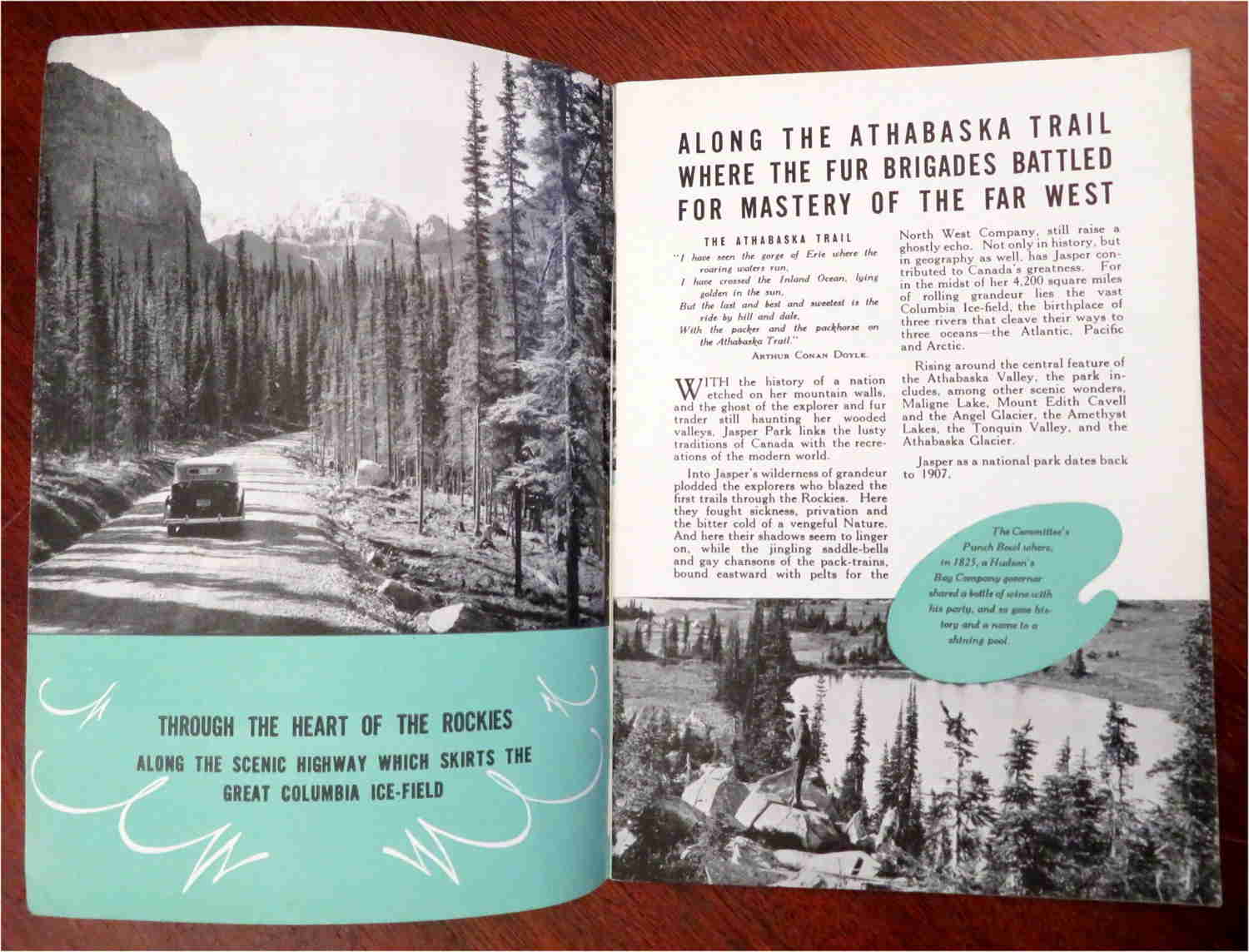 Vintage 1940 Canadian Rockies Jasper National Park Illustrated Tourist Book