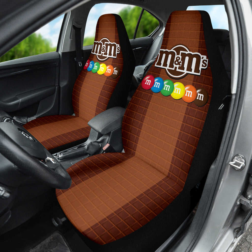 M&M Chocolate Logo Car Seat Covers - Premium Custom-Made Car Accessories