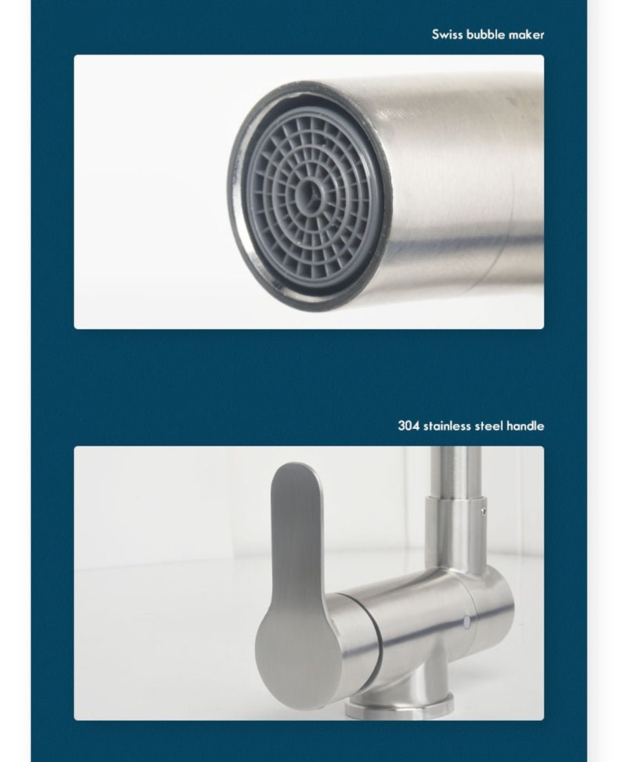 MIRODEMI® Black/Gold/Brushed Nickel Kitchen Rotating Faucet Mixer Single Handle