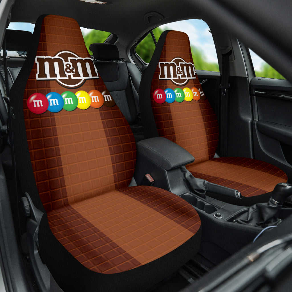 M&M Chocolate Logo Car Seat Covers - Premium Custom-Made Car Accessories