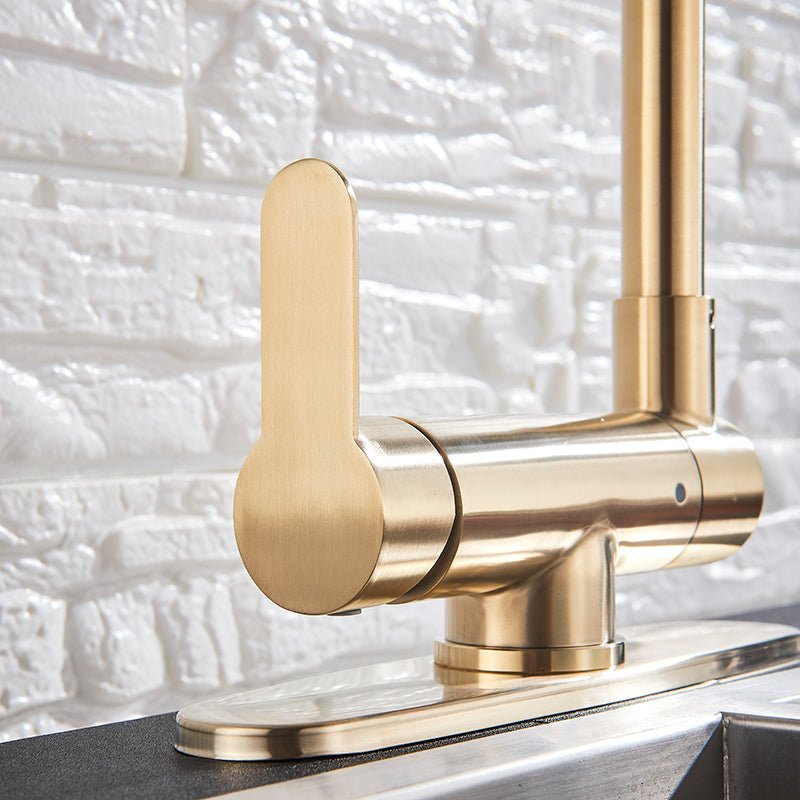 MIRODEMI® Black/Gold/Brushed Nickel Kitchen Rotating Faucet Mixer Single Handle