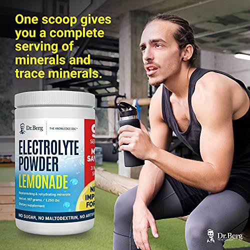 Dr. Berg's Electrolyte Powder, Lemonade PLUS - Keto Friendly Hydration Drink Mix