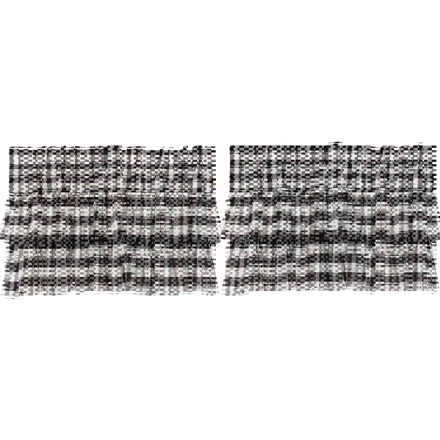 Farmhouse Annie Buffalo Check Ruffled Valance Window Curtains