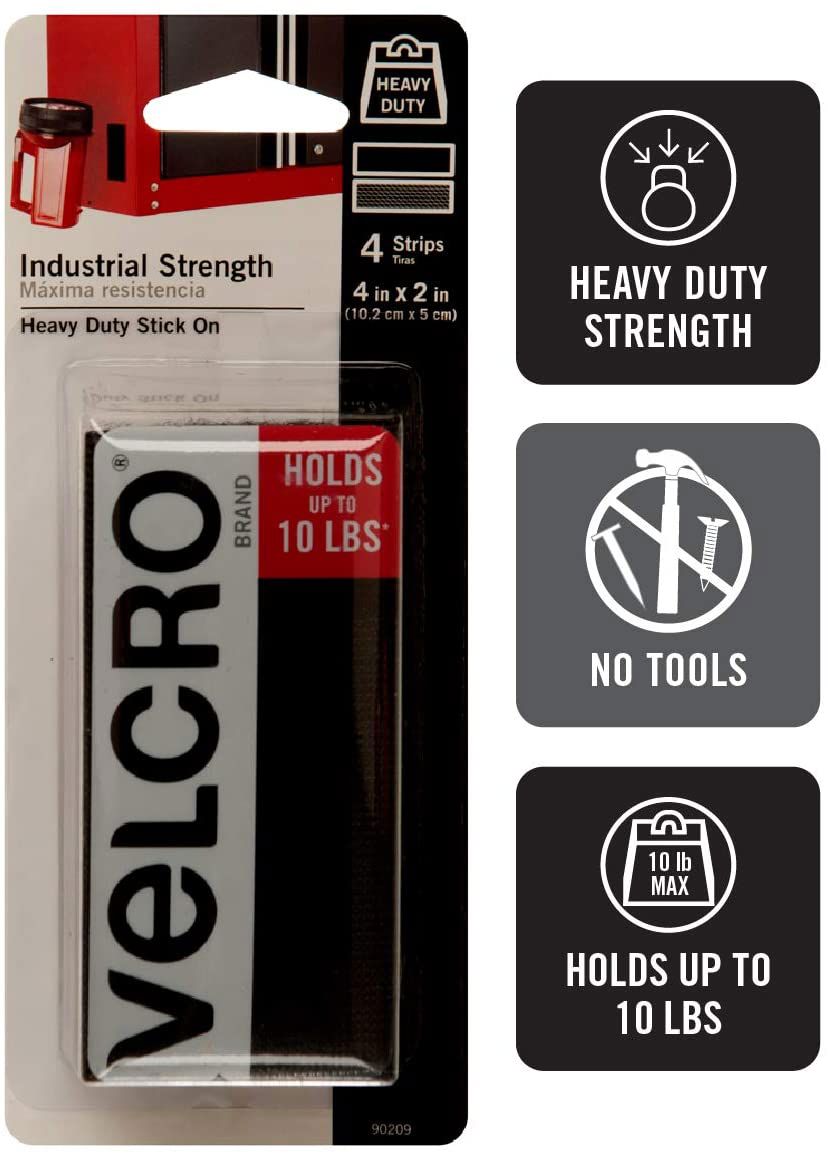 VELCRO Brand Industrial Strength Fasteners - Heavy Duty Stick-On Adhesive Tape, 15ft x 2in, White