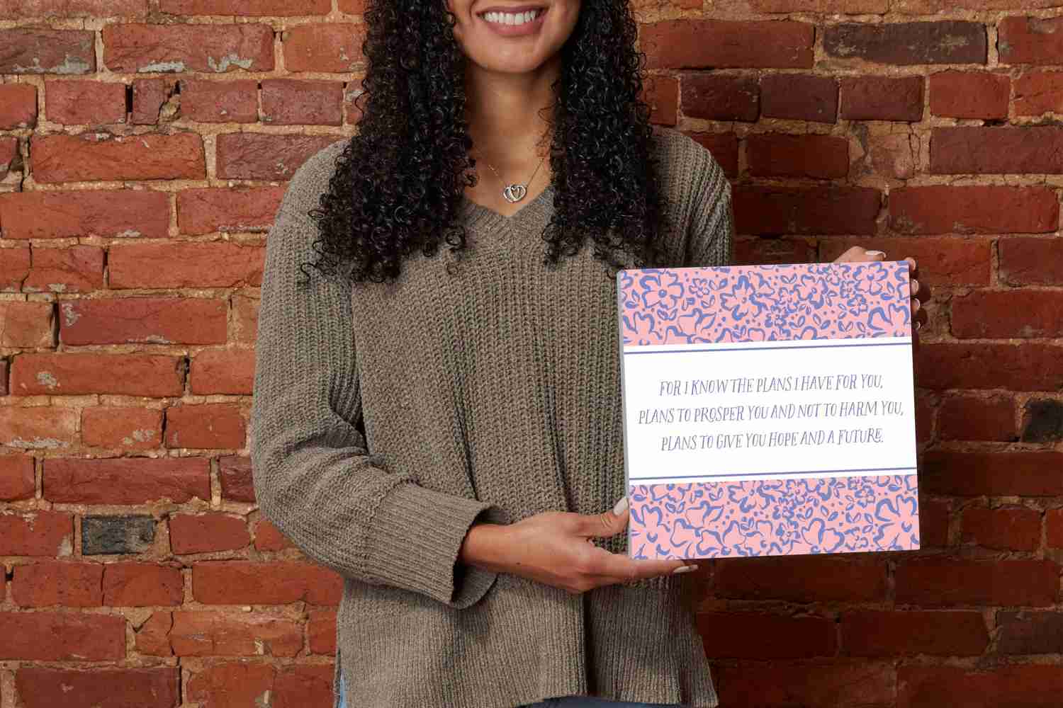 10x10 Inch Wood Block Sign - Faith Based Wall Decor for Girls