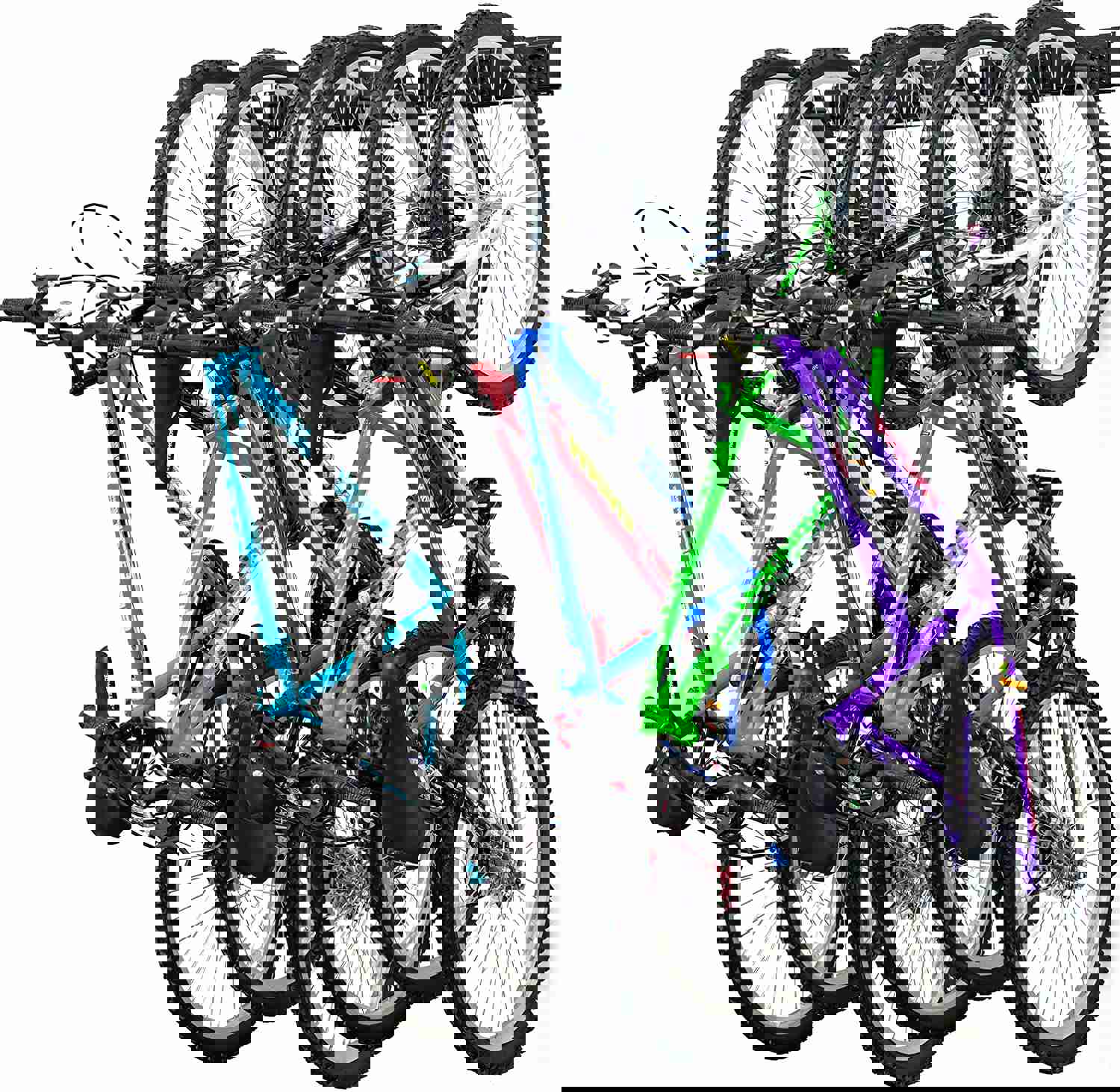 Garage Bike Rack Wall Mount - 6 Adjustable Hooks for Indoor & Home Bicycle Storage